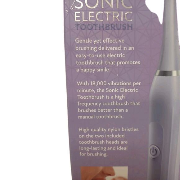 Sonic Electric Toothbrush 2 Heads Batteries included IPX6 Water Resistant - Picture 7 of 11